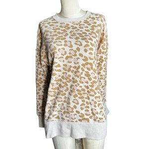 Aerie Leopard Print Oversized Crewneck Sweatshirt